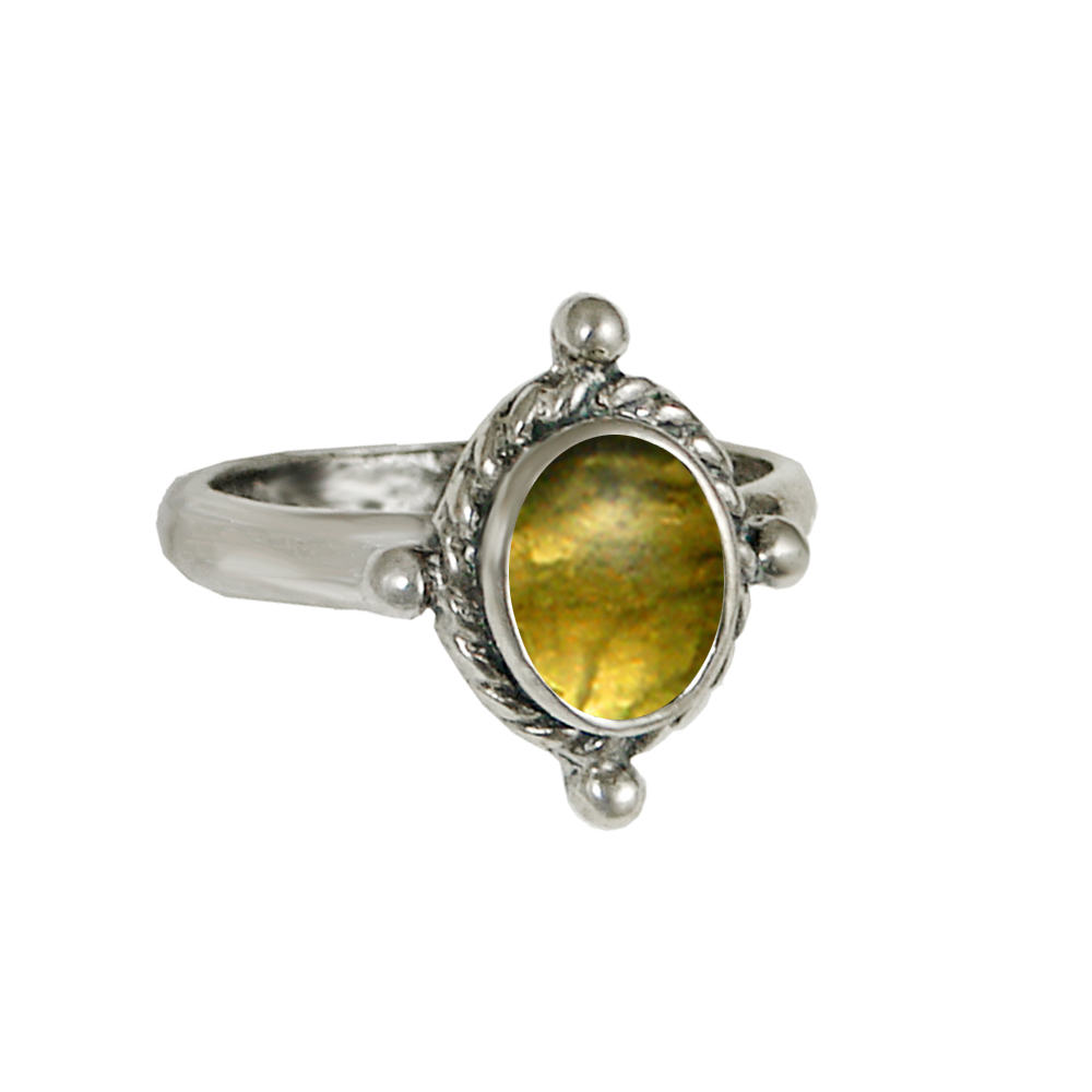 Sterling Silver Ring With Citrine Size 10